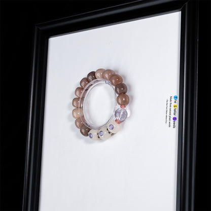Spiritual Bodhi Seed Bracelet with Amethyst Crystal