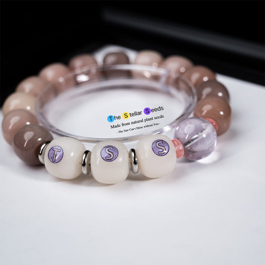 Spiritual Bodhi Seed Bracelet with Amethyst Crystal
