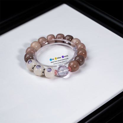Spiritual Bodhi Seed Bracelet with Amethyst Crystal
