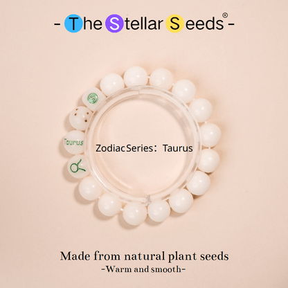 Taurus Meditation Beads – White Bodhi Zodiac Bracelet for Inner Calm - The Stellar Seeds