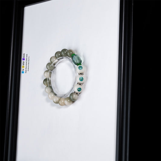 Meditation Mala Beads Bracelet with Green Fluorite - The Stellar Seeds