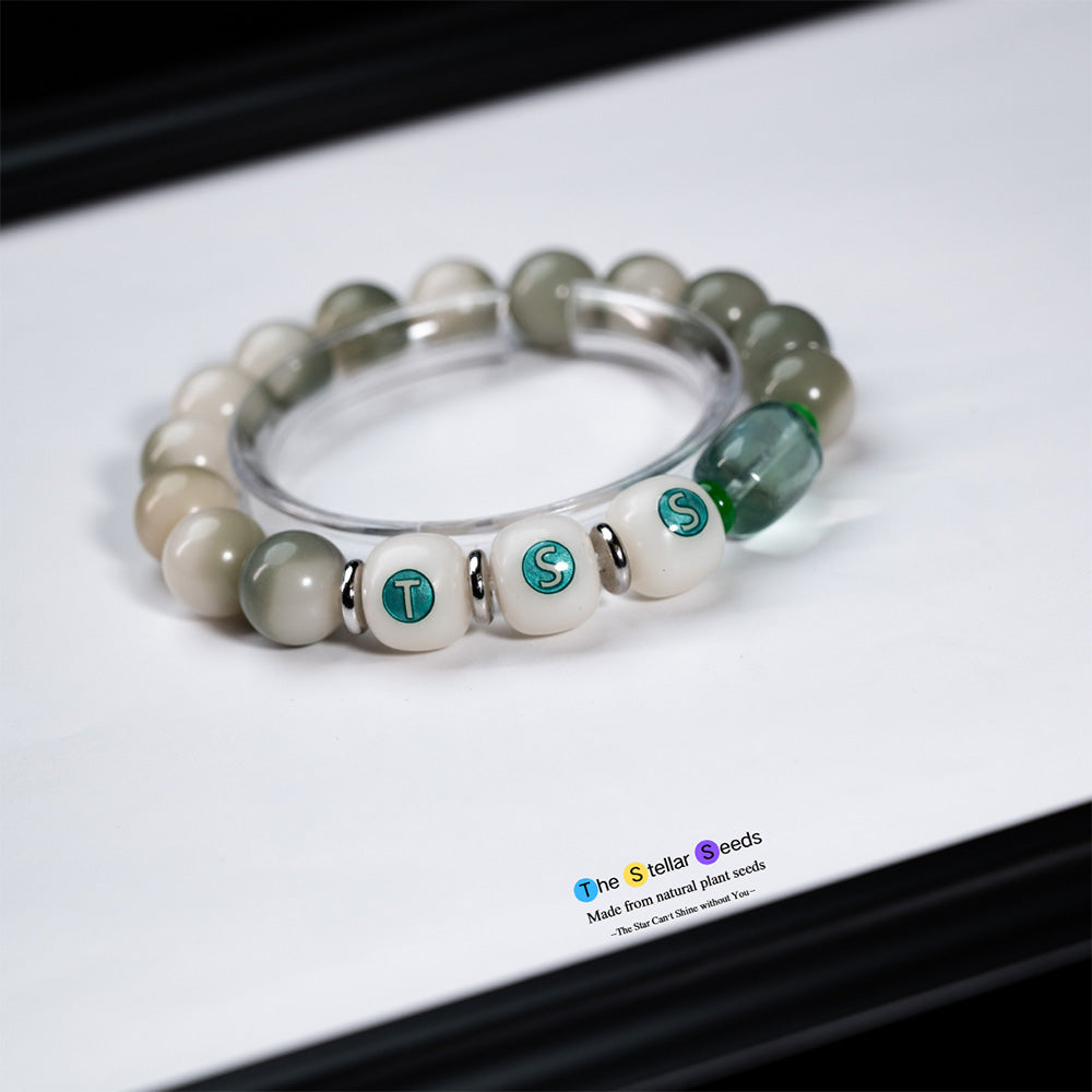 Meditation Mala Beads Bracelet with Green Fluorite - The Stellar Seeds