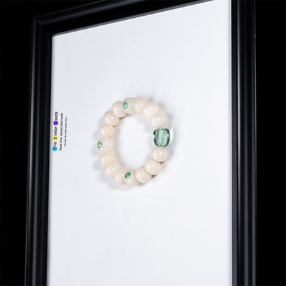 White Bodhi Seed & Fresh Green Fluorite Spiritual Healing Bracelet - The Stellar Seeds