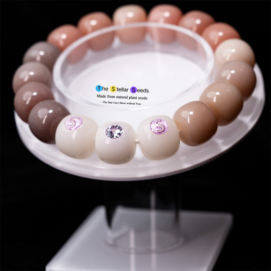 Moissanite Bracelet with Green Bodhi Seeds – A Touch of Light and Stillness - The Stellar Seeds