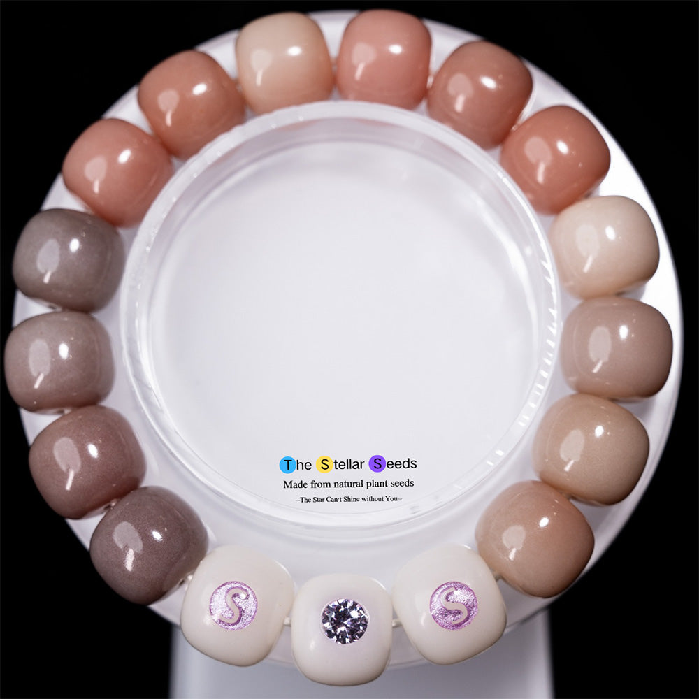 Moissanite Bracelet with Green Bodhi Seeds – A Touch of Light and Stillness - The Stellar Seeds