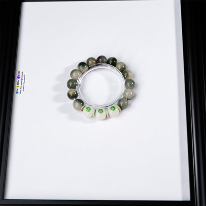 Green Bodhi Seed Bracelet with Phantom Crystal - The Stellar Seeds