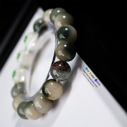 Green Bodhi Seed Bracelet with Phantom Crystal - The Stellar Seeds
