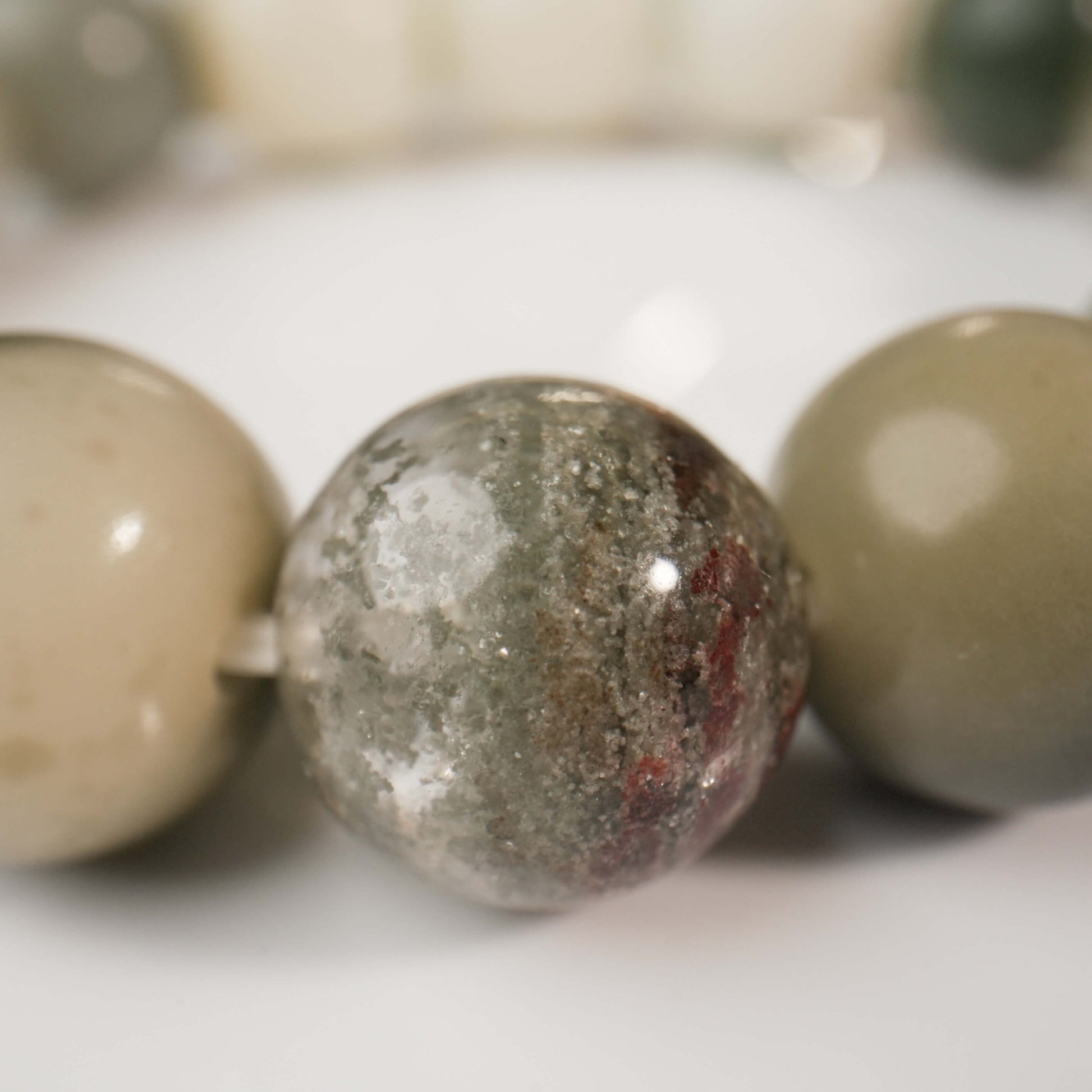 Green Phantom Quartz & Bodhi Seeds Mala Bracelet - The Stellar Seeds