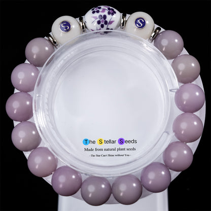 Mindful Focus Bracelet – Floral Ceramic Bodhi Beads for Clarity - The Stellar Seeds