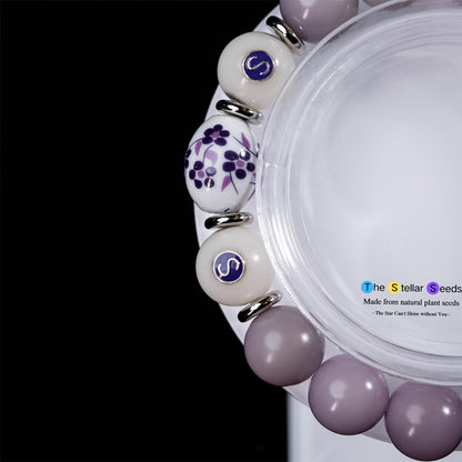 Mindful Focus Bracelet – Floral Ceramic Bodhi Beads for Clarity - The Stellar Seeds