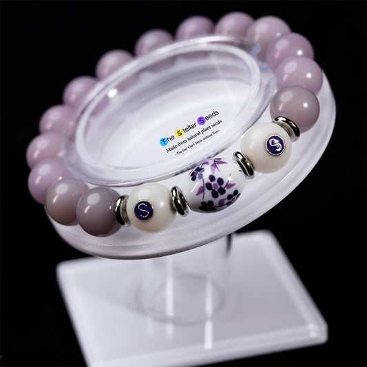 Mindful Focus Bracelet – Floral Ceramic Bodhi Beads for Clarity - The Stellar Seeds