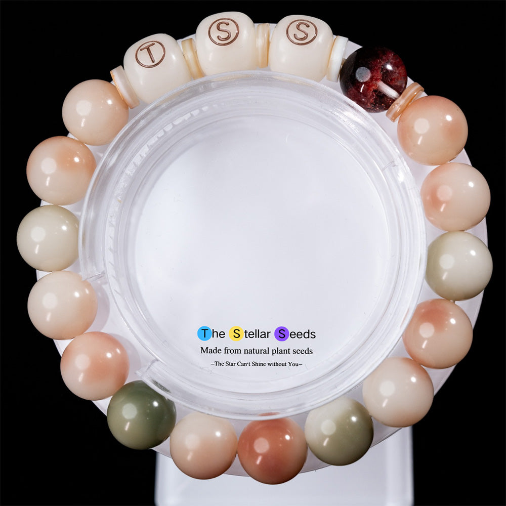 Red Phantom Crystal & Bodhi Seed Bracelet – Passion Meets Inner Peace - The Stellar Seeds