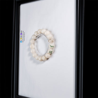 Taurus Meditation Beads – White Bodhi Zodiac Bracelet for Inner Calm - The Stellar Seeds