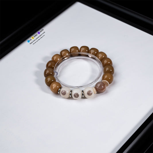 Spiritual Bodhi Seed Bracelet with Amethyst Crystal - The Stellar Seeds