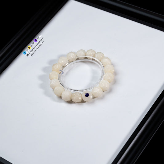 The Path Within – White Bodhi Seed Bracelet of Emptiness and Form - The Stellar Seeds