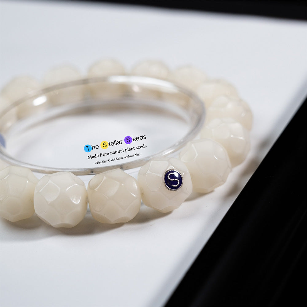 The Path Within – White Bodhi Seed Bracelet of Emptiness and Form - The Stellar Seeds