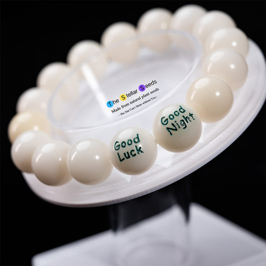 Good Luck & Good Night – Natural White Bodhi Seed Mala - The Stellar Seeds