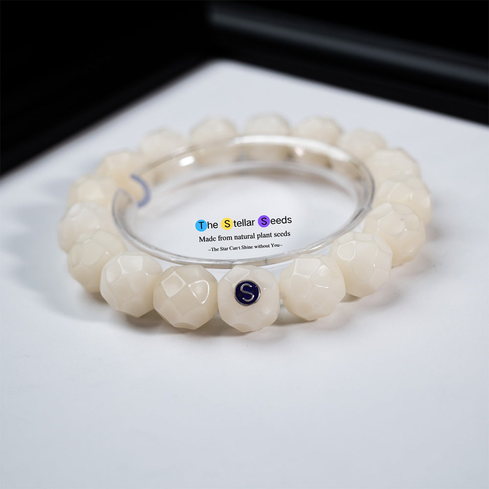 The Path Within – White Bodhi Seed Bracelet of Emptiness and Form - The Stellar Seeds