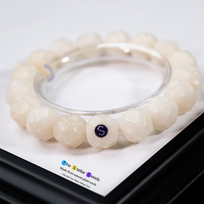 The Path Within – White Bodhi Seed Bracelet of Emptiness and Form - The Stellar Seeds