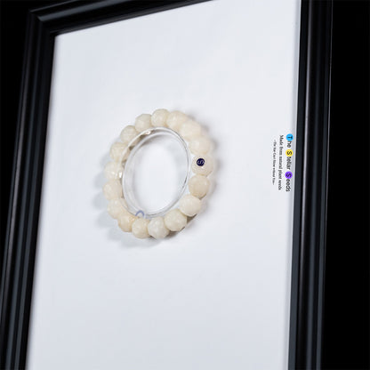 The Path Within – White Bodhi Seed Bracelet of Emptiness and Form - The Stellar Seeds