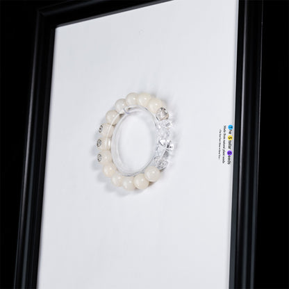 White Crystal Glass Bodhi Bead Bracelet – Clarity& Spiritual Balance - The Stellar Seeds