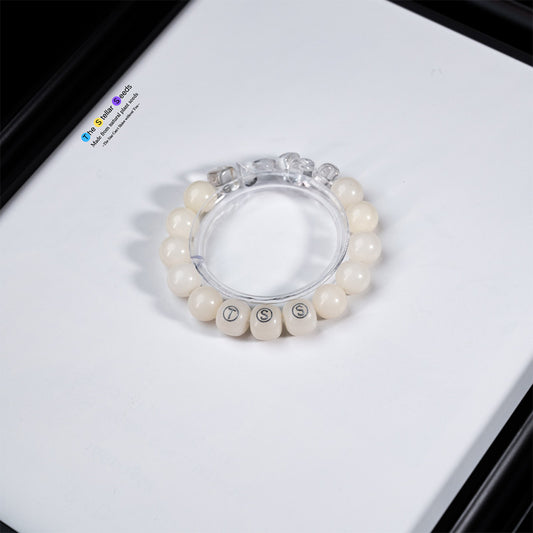 White Crystal Glass Bodhi Bead Bracelet – Clarity& Spiritual Balance - The Stellar Seeds