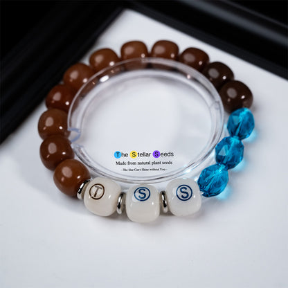 Blue Glass & Bodhi Meditation Bracelet - The Stellar Seeds