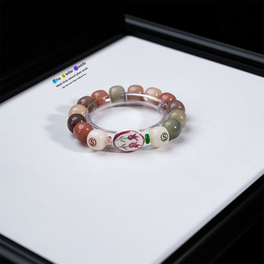 Floral Tranquility – Ceramic & Bodhi Meditation Bracelet - The Stellar Seeds