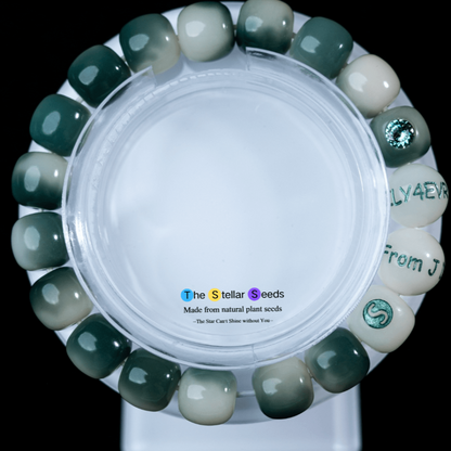 Custom Bodhi Bracelet – Mala Beads Meditation Gift with Moissanite and Engraving - The Stellar Seeds