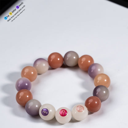 “Yes ? Nah” Colorful Bodhi Bead Bracelet — Wisdom & Reflection - The Stellar Seeds