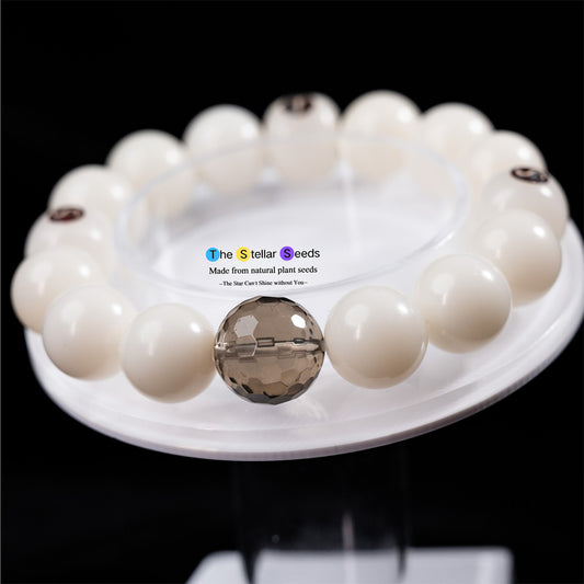 Smoky Quartz Bodhi Seed Mala-Clear Negative Energy - The Stellar Seeds