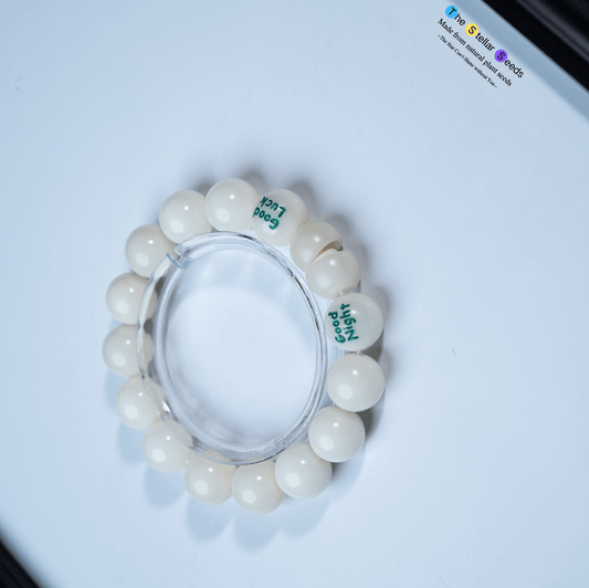 White Bodhi Seed Spiritual Bracelet for Calm & Sleep - The Stellar Seeds