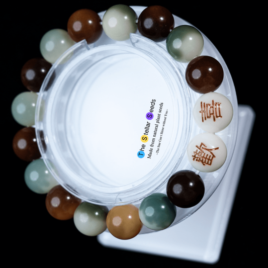 Colorful Bodhi Seed Japa Mala – “Joy” Carved Bracelet for Mindfulness - The Stellar Seeds