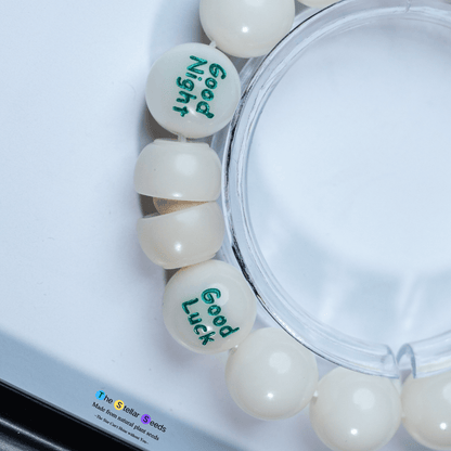 White Bodhi Seed Spiritual Bracelet for Calm & Sleep - The Stellar Seeds