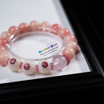 Pink Spiritual Beads Bracelet with Rose Quartz - The Stellar Seeds