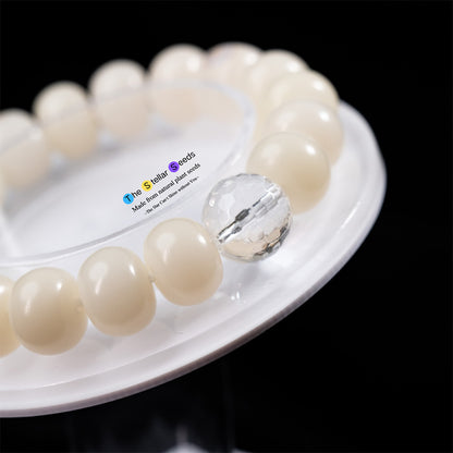 Spiritual Healing Bracelet – White Bodhi Seed & Quartz - The Stellar Seeds