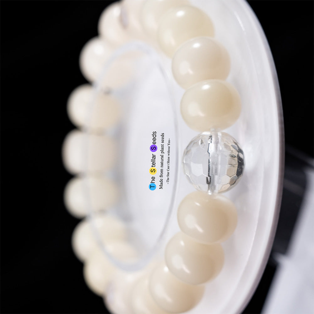 Spiritual Healing Bracelet – White Bodhi Seed & Quartz - The Stellar Seeds